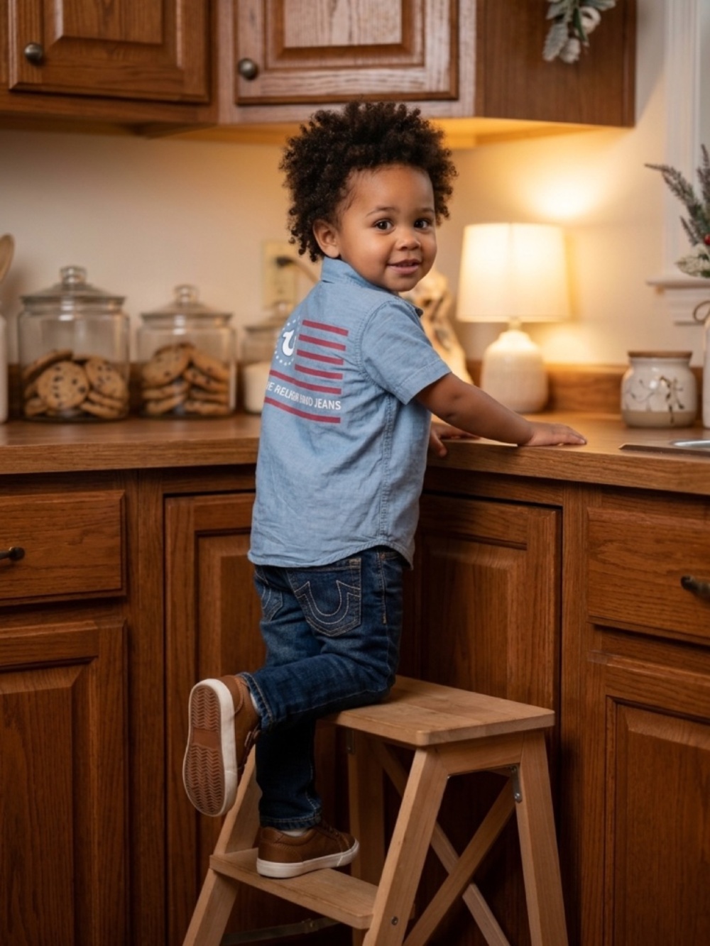 Toddler's True Religion Jeans Flag Shirt (4T)